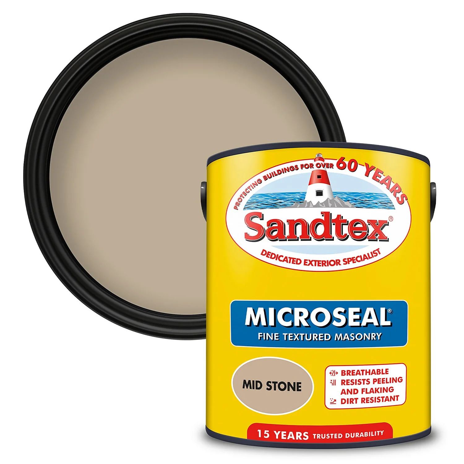 Sandtex® Textured Masonry Paint Mid Stone - 5L
