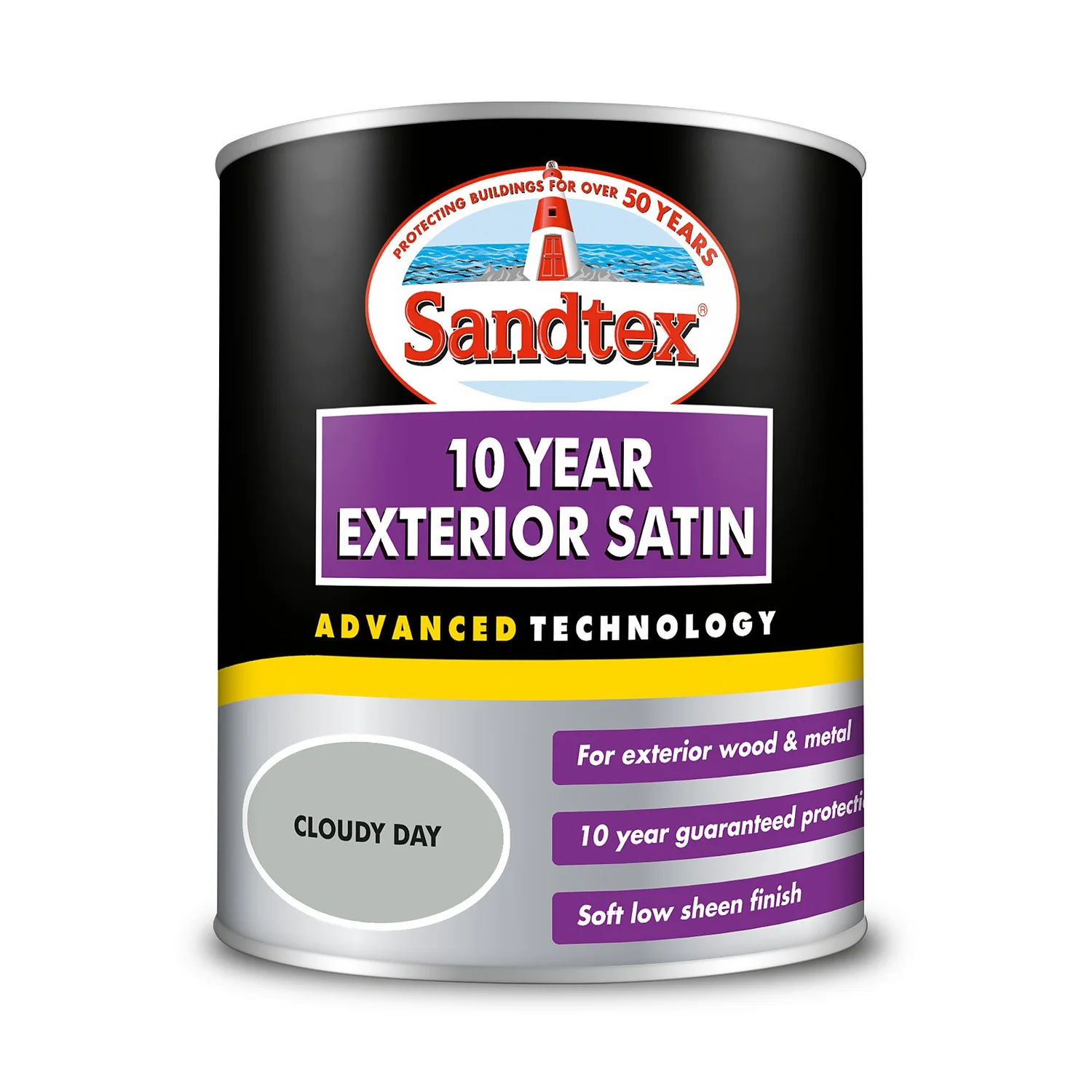 Sandtex® Exterior 10 Year Satin Paint Cloudy Day - 750ml