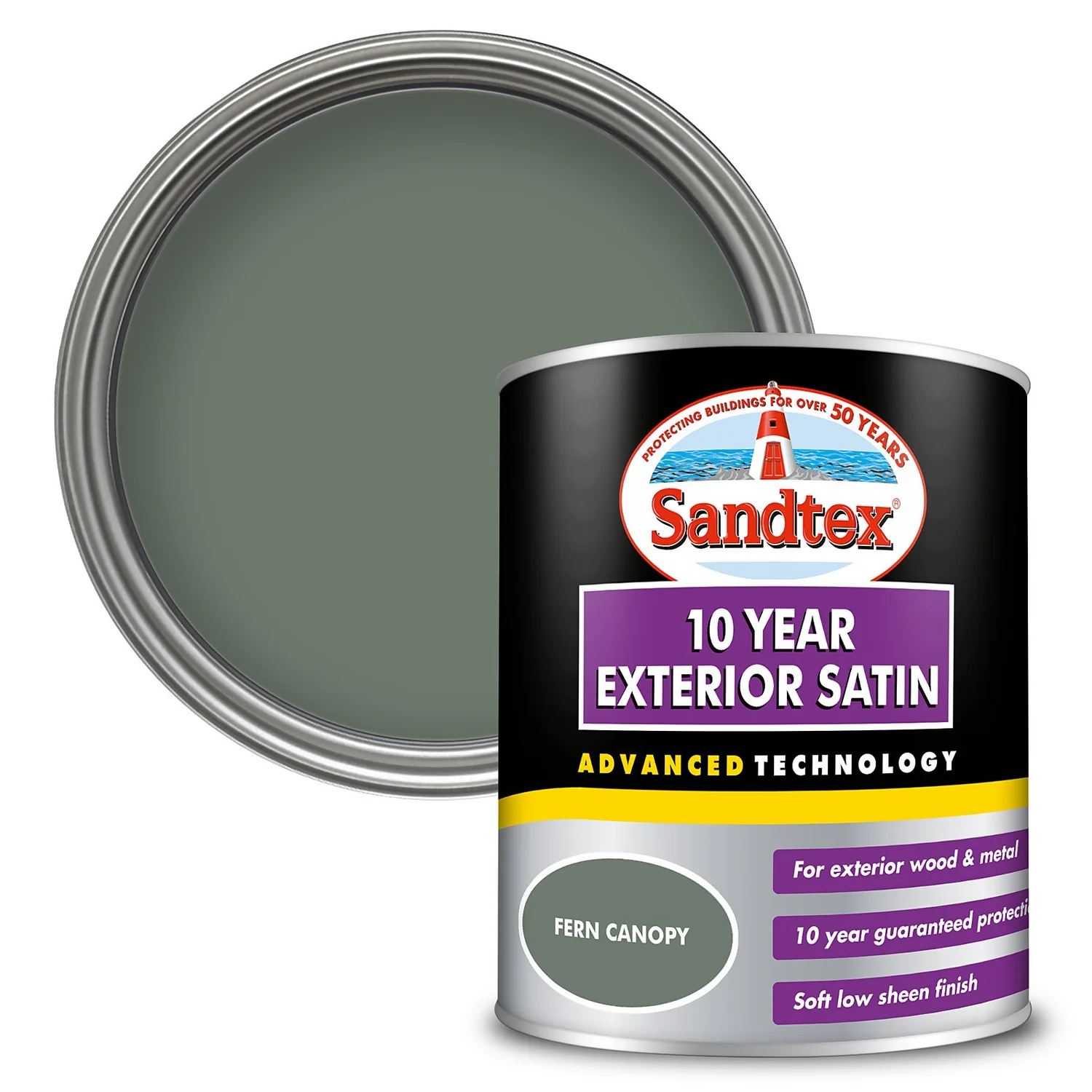 Sandtex® Exterior 10 Year Satin Paint Fern Canopy - 750ml