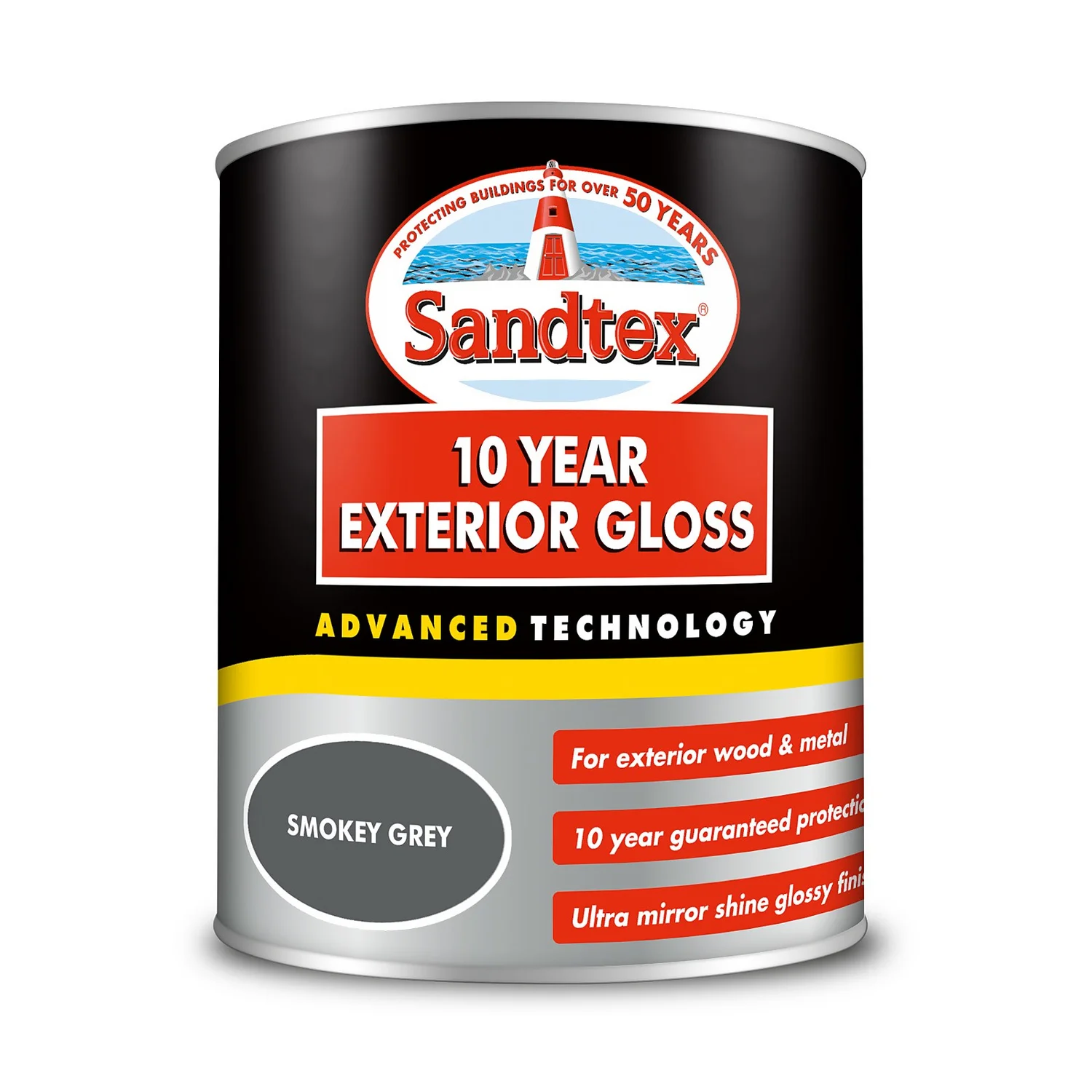 Sandtex® Exterior 10 Year Gloss Paint Smokey Grey - 750ml