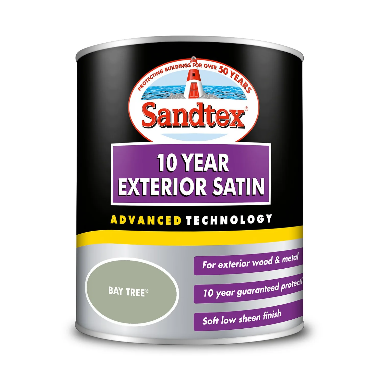 Sandtex® Exterior 10 Year Satin Paint Bay Tree - 750ml
