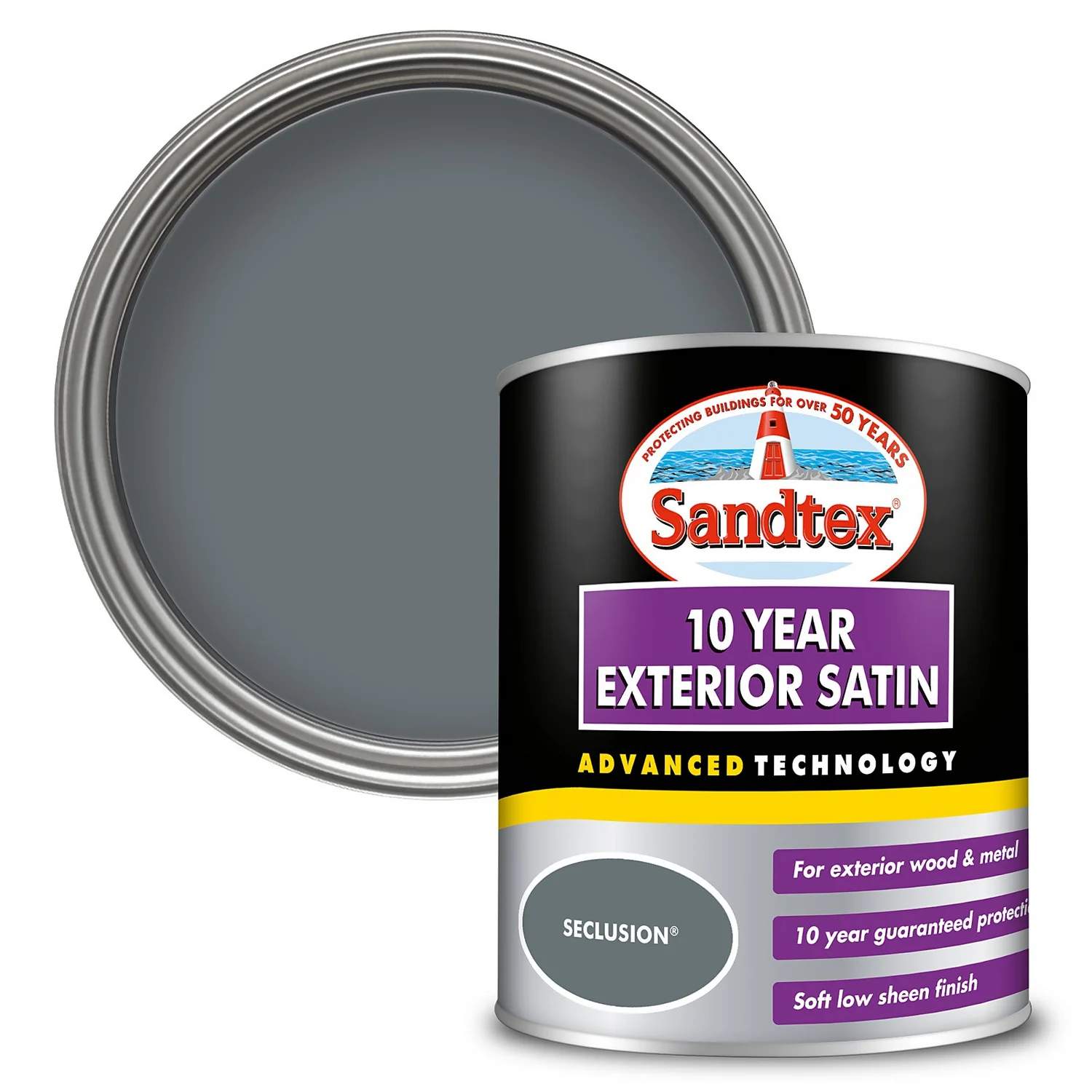 Sandtex® Exterior 10 Year Satin Paint Seclusion - 750ml