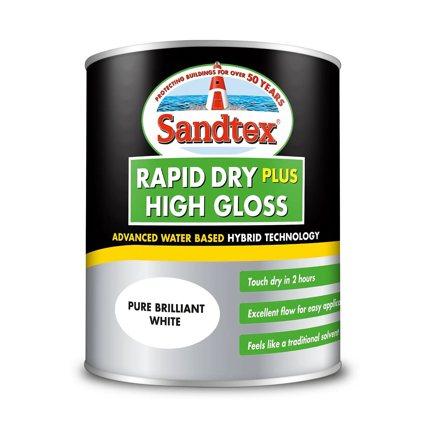 Sandtex® Rapid Dry Gloss Paint Pure Brilliant White - 750ml