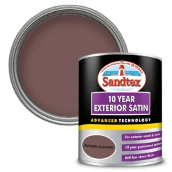 Sandtex® Exterior 10 Year Satin Paint Autumn Chestnut - 750ml