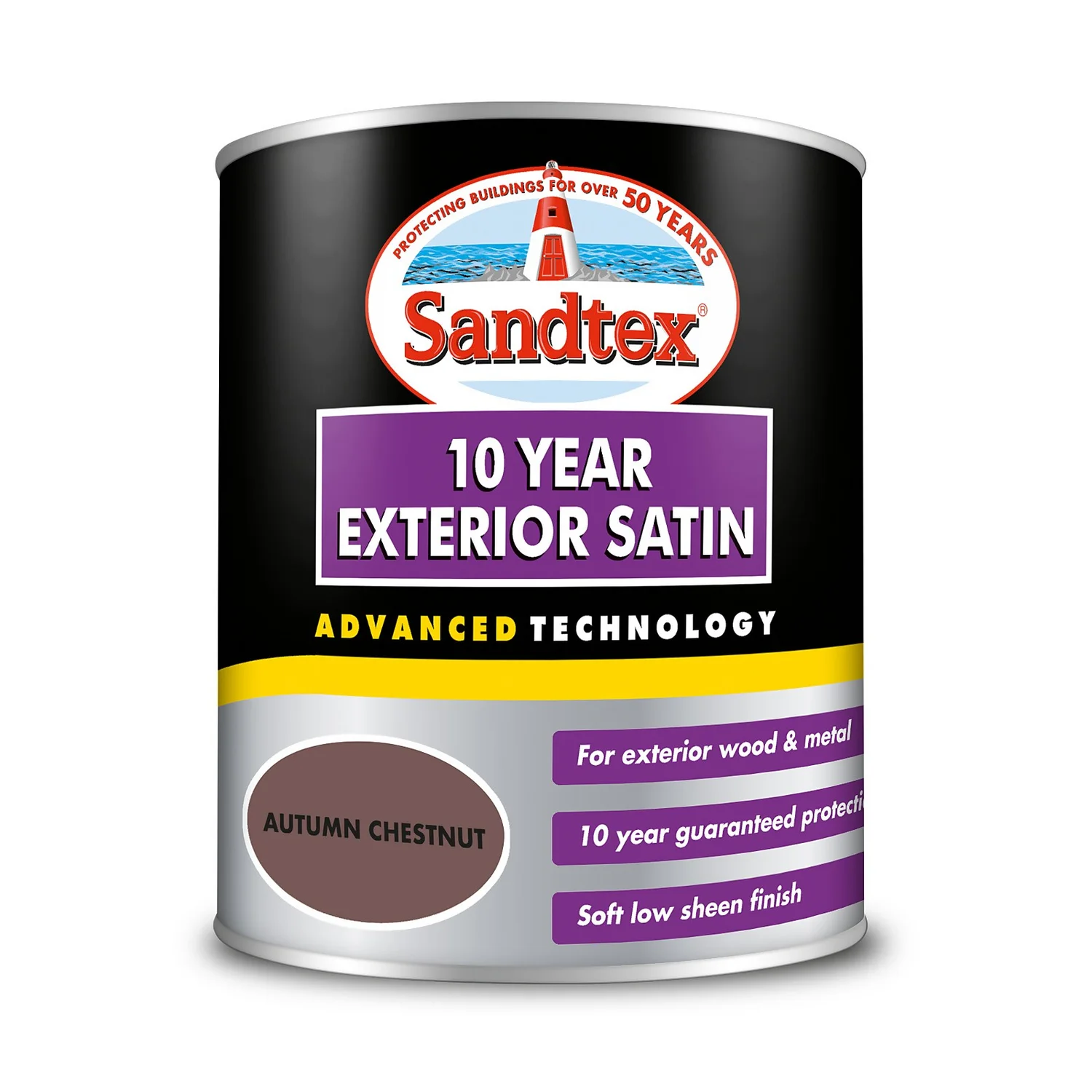 Sandtex® Exterior 10 Year Satin Paint Autumn Chestnut - 750ml