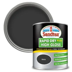 Sandtex® Rapid Dry Gloss Paint Black - 750ml