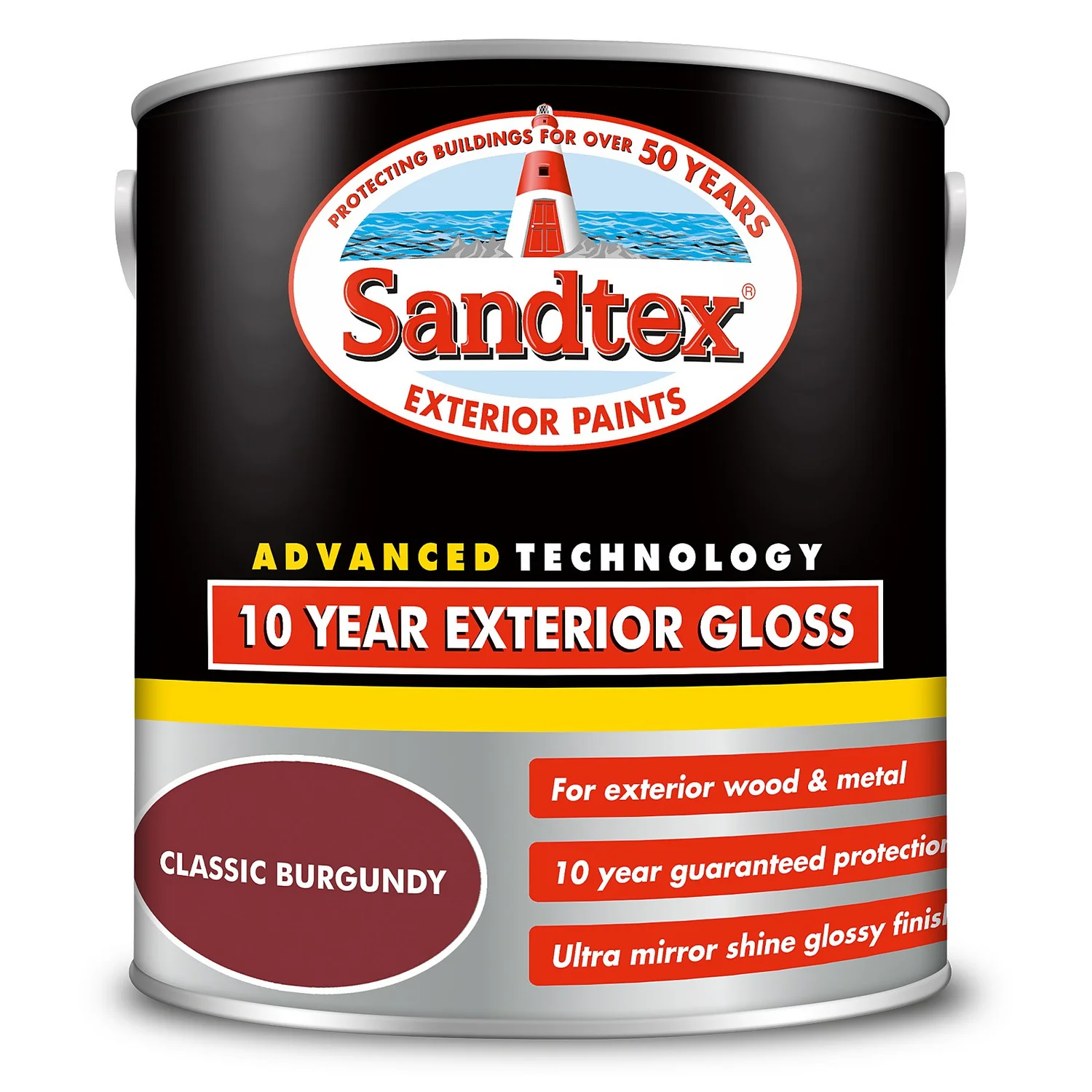 Sandtex® Exterior 10 Year Gloss Paint Classic Burgundy - 2.5L