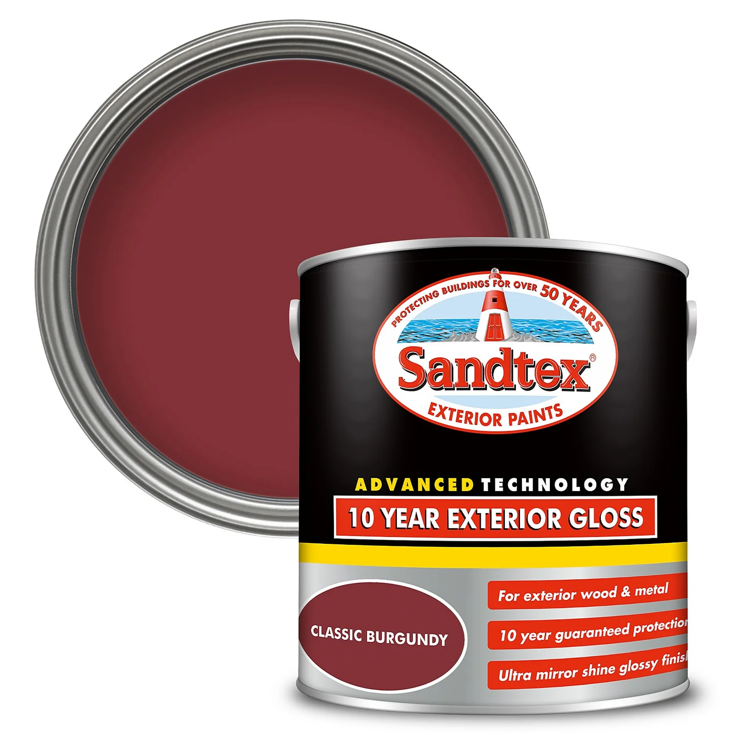 Sandtex® Exterior 10 Year Gloss Paint Classic Burgundy - 2.5L