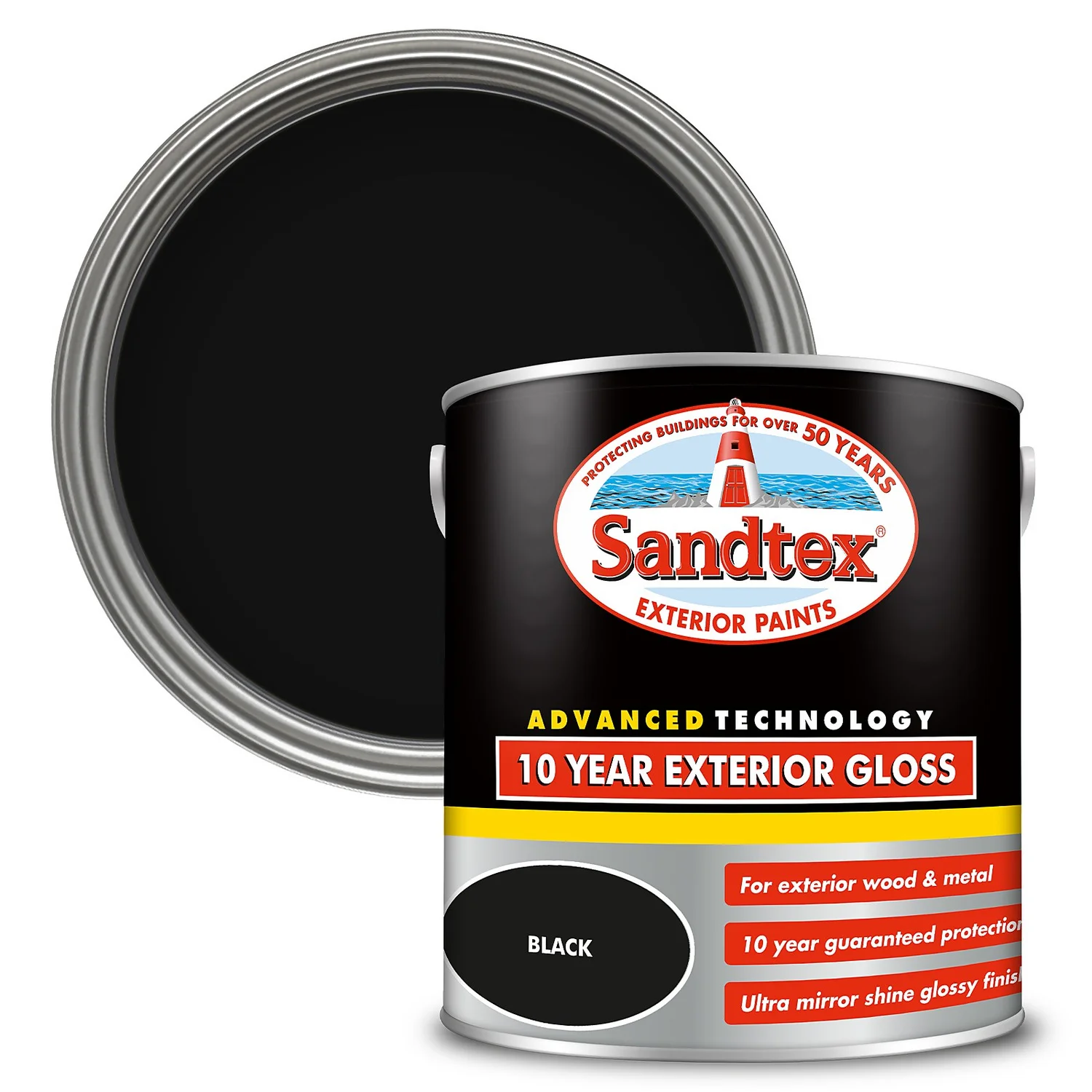 Sandtex® Exterior 10 Year Gloss Paint Charcoal Black - 2.5L