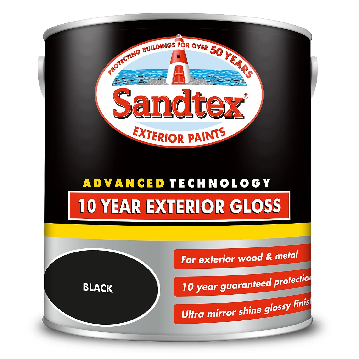 Sandtex® Exterior 10 Year Gloss Paint Charcoal Black - 2.5L