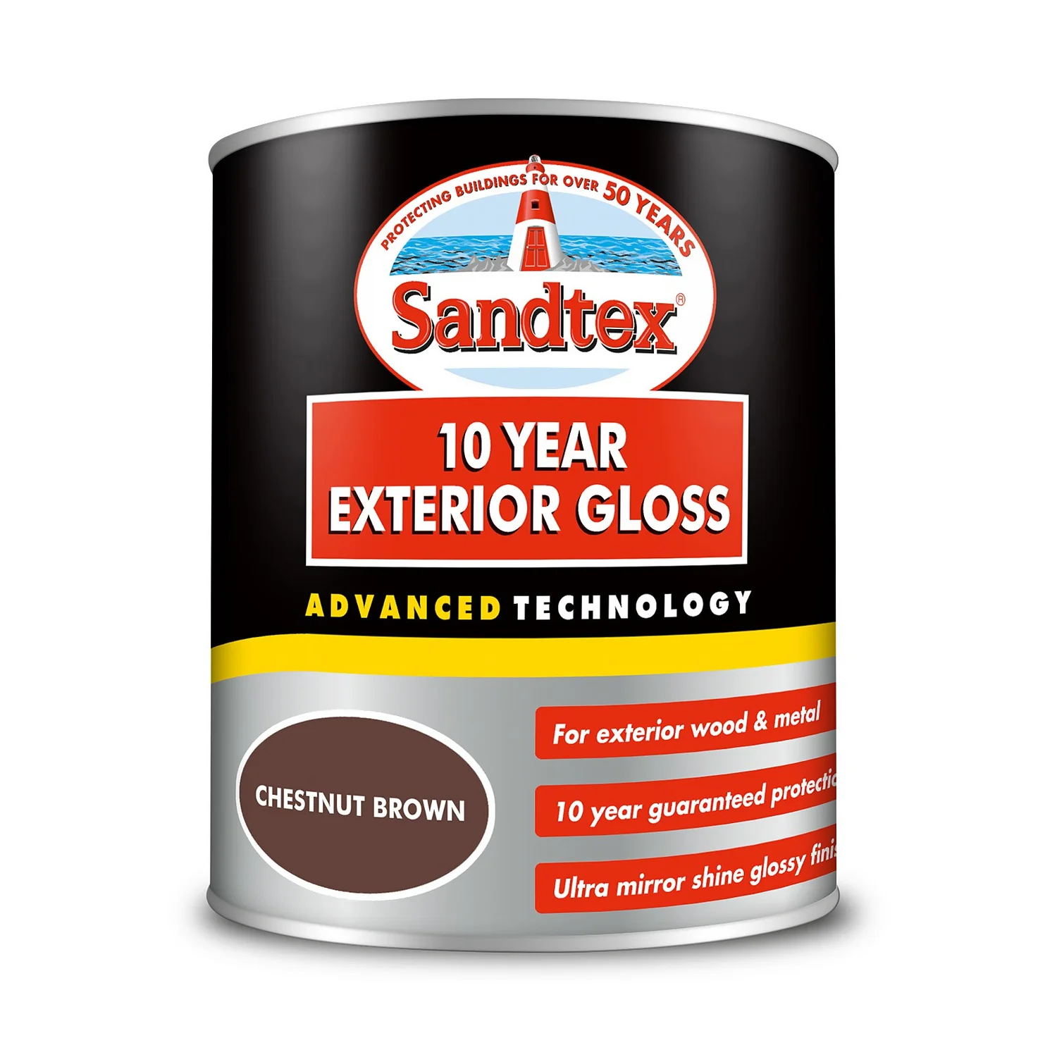 Sandtex® Exterior 10 Year Gloss Paint Chestnut Brown - 750ml