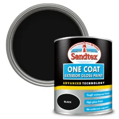 Sandtex® Exterior One Coat Gloss Paint Black - 750ml