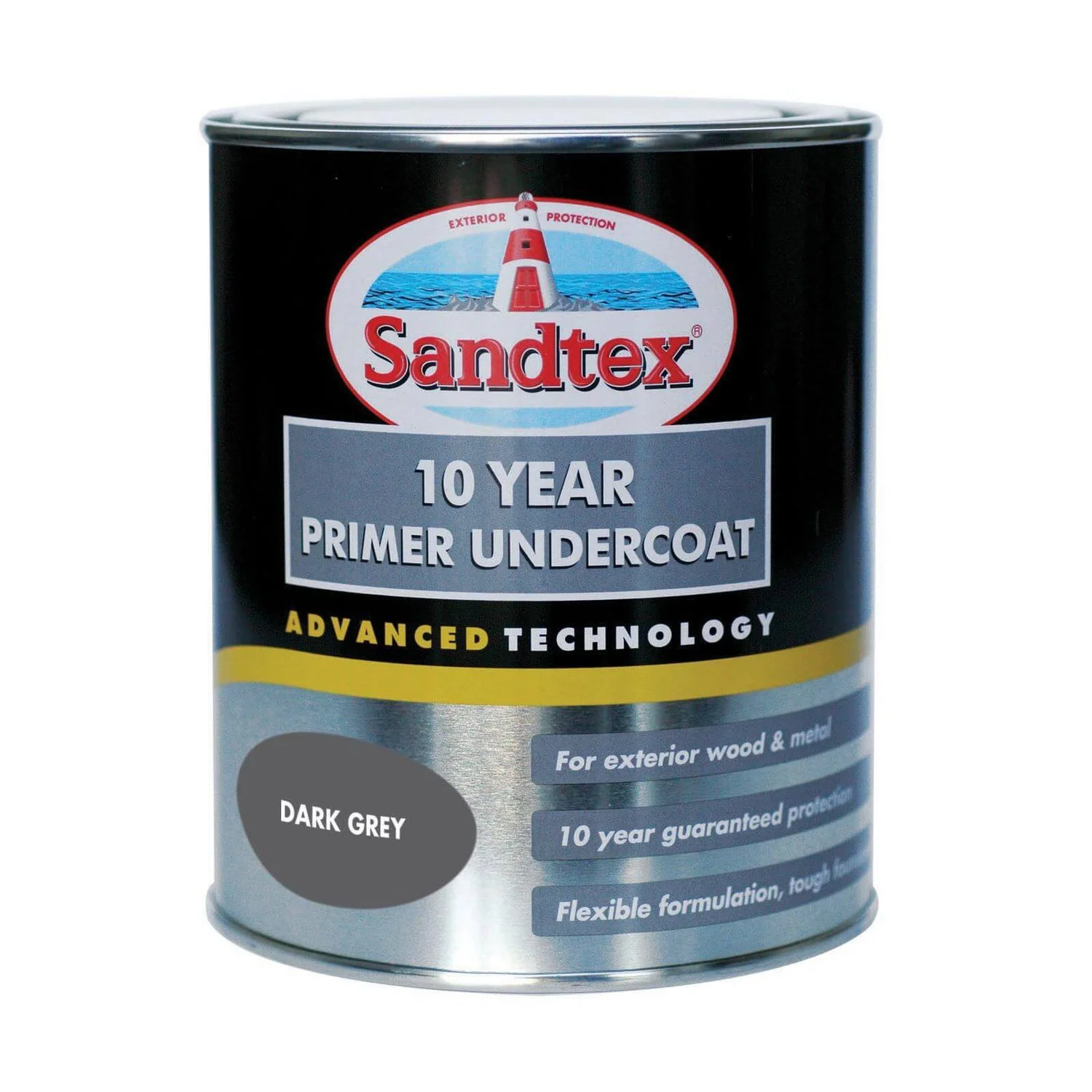 Sandtex Exterior 10 Year Primer Undercoat - Dark Grey - 750ml