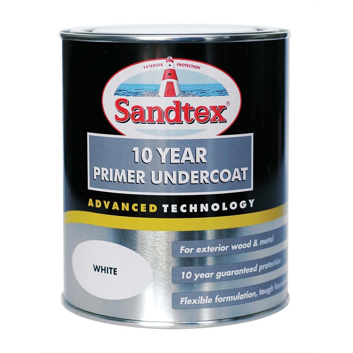 Sandtex Exterior 10 Year Primer Undercoat - Pure Brilliant White - 750ml