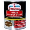 Sandtex 10 Year Exterior Gloss Metal Paint, Wood Paint Brown 0.75L