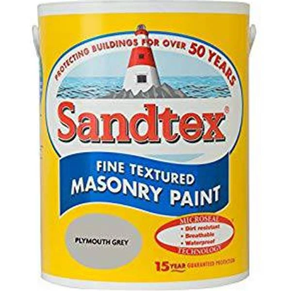 Sandtex Fine Textured Masonry Concrete Paint Plymouth Grey 5L