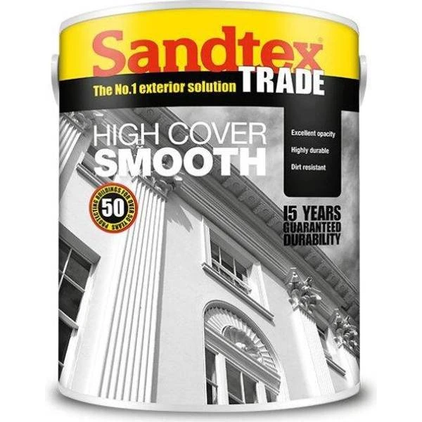 Sandtex Magnolia, 5L Highcover Smooth Masonary Paint Black