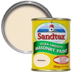 Sandtex Magnolia Masonry Concrete Paint White 1.5L