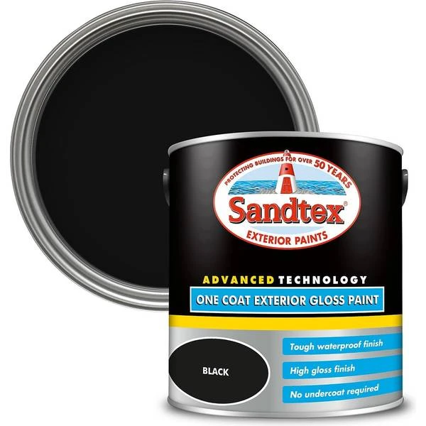 Sandtex One Coat Exterior Gloss Paint Black