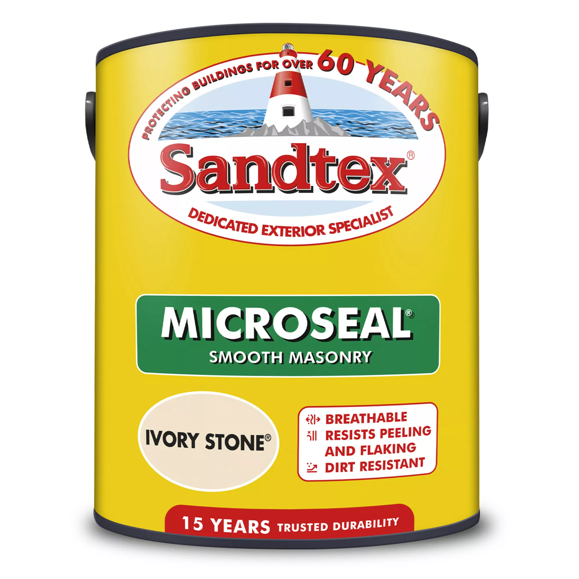 Sandtex Ultra smooth Ivory stone Masonry paint, 5L